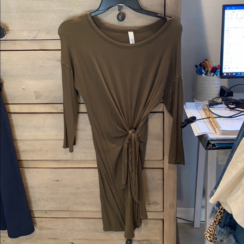 Green work dress